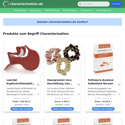 Screenshot characterization.de
