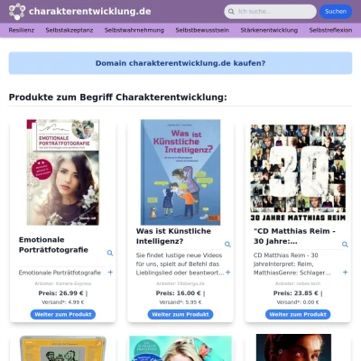 Screenshot charakterentwicklung.de