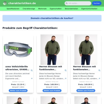 Screenshot charakteristiken.de