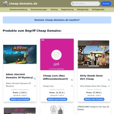 Screenshot cheap-domains.de