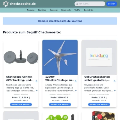 Screenshot checkseosite.de