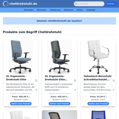 Screenshot chefdrehstuhl.de