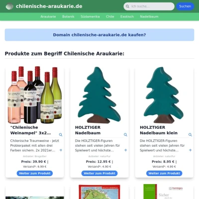 Screenshot chilenische-araukarie.de
