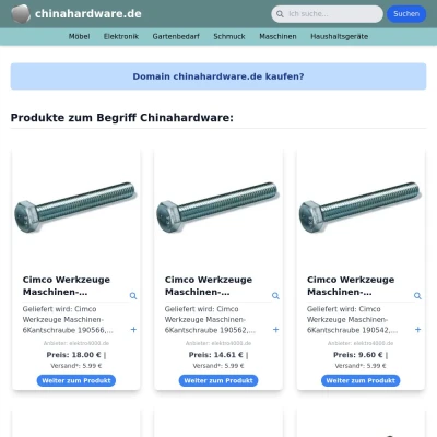 Screenshot chinahardware.de