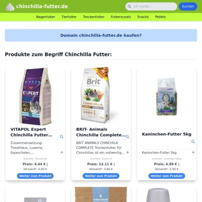 Screenshot chinchilla-futter.de