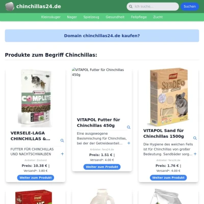 Screenshot chinchillas24.de