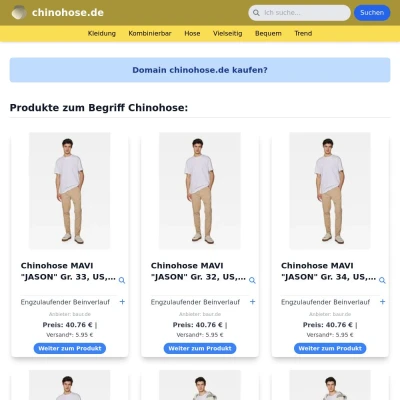 Screenshot chinohose.de