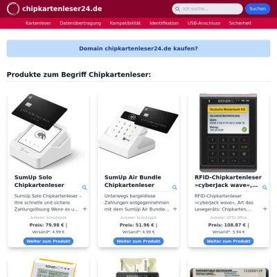 Screenshot chipkartenleser24.de