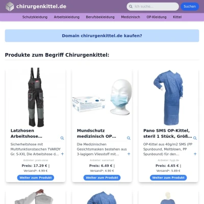 Screenshot chirurgenkittel.de