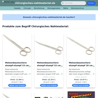 Screenshot chirurgisches-nahtmaterial.de