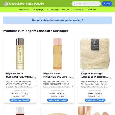 Screenshot chocolate-massage.de