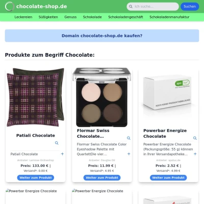 Screenshot chocolate-shop.de