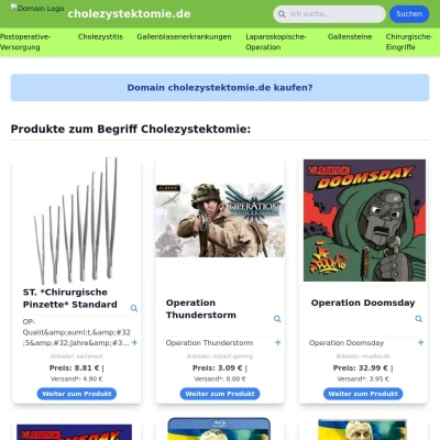 Screenshot cholezystektomie.de