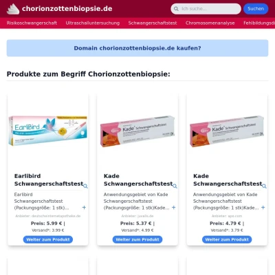 Screenshot chorionzottenbiopsie.de