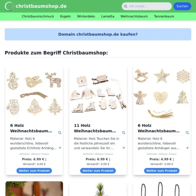 Screenshot christbaumshop.de