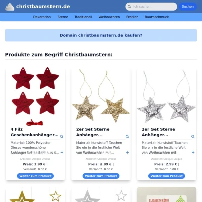 Screenshot christbaumstern.de