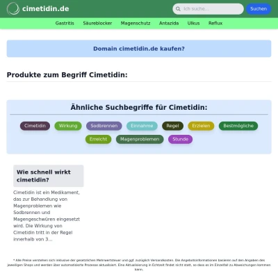 Screenshot cimetidin.de
