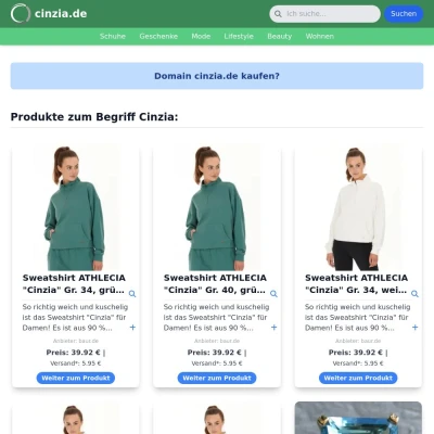 Screenshot cinzia.de