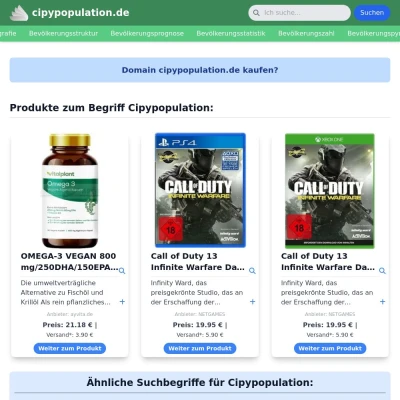 Screenshot cipypopulation.de