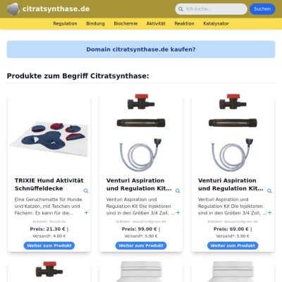 Screenshot citratsynthase.de