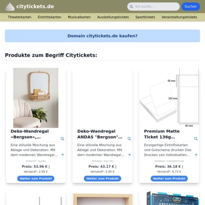 Screenshot citytickets.de