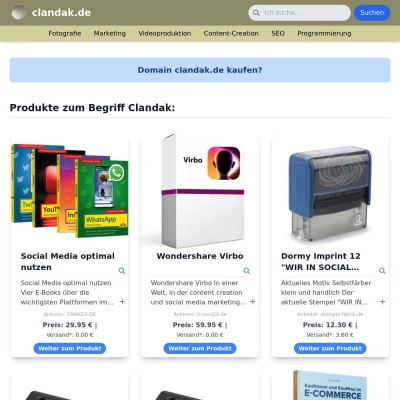 Screenshot clandak.de