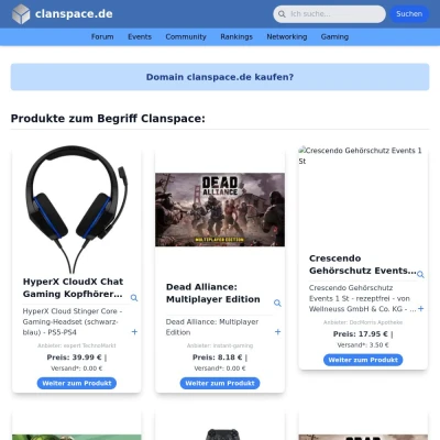 Screenshot clanspace.de