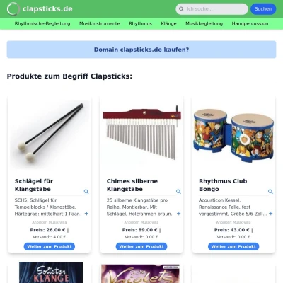 Screenshot clapsticks.de