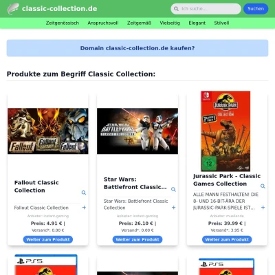 Screenshot classic-collection.de