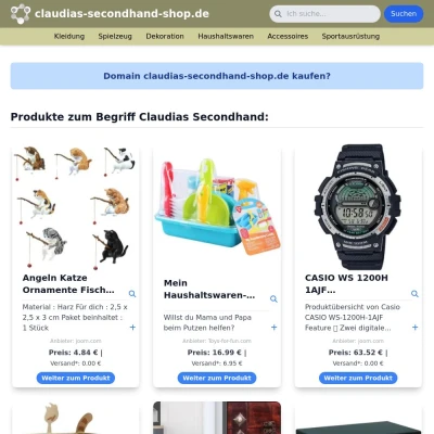 Screenshot claudias-secondhand-shop.de