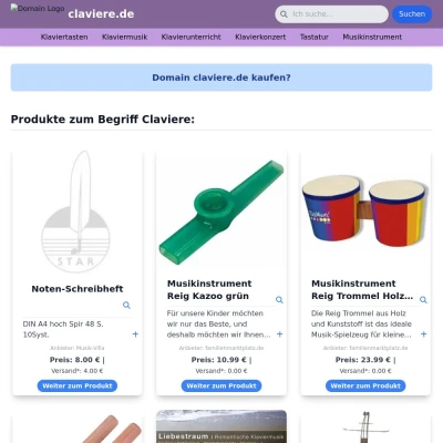 Screenshot claviere.de