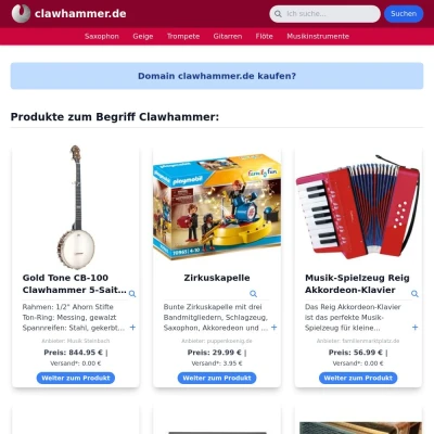 Screenshot clawhammer.de