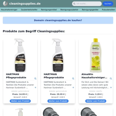 Screenshot cleaningsupplies.de