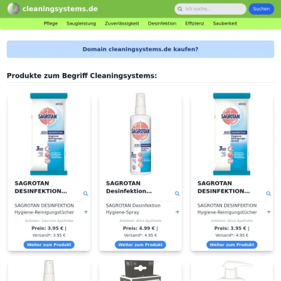 Screenshot cleaningsystems.de