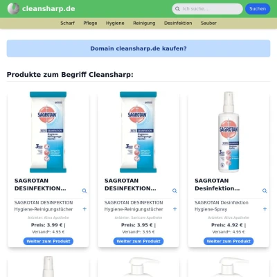 Screenshot cleansharp.de