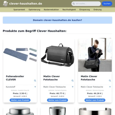 Screenshot clever-haushalten.de