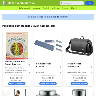 Screenshot clever-kombiniert.de