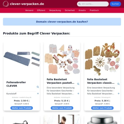 Screenshot clever-verpacken.de