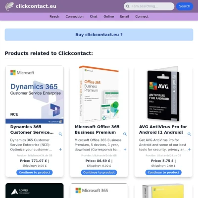 Screenshot clickcontact.eu