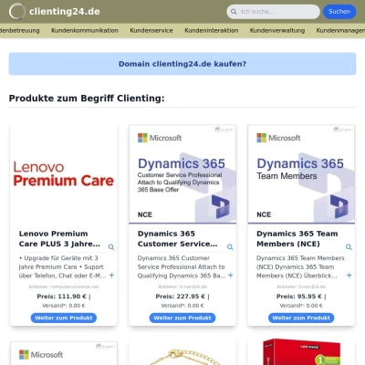 Screenshot clienting24.de