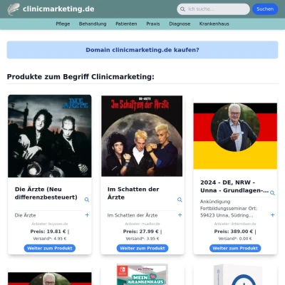 Screenshot clinicmarketing.de