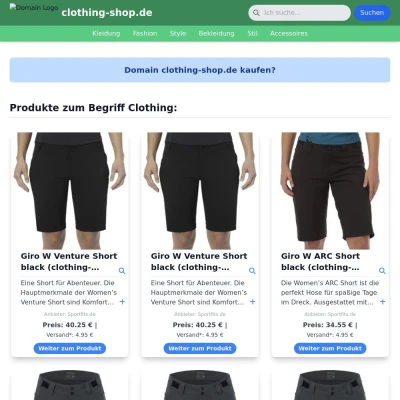 Screenshot clothing-shop.de