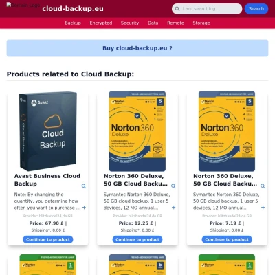Screenshot cloud-backup.eu