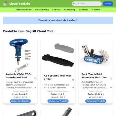 Screenshot cloud-tool.de