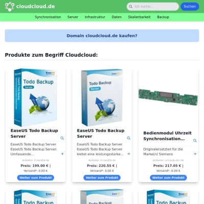 Screenshot cloudcloud.de