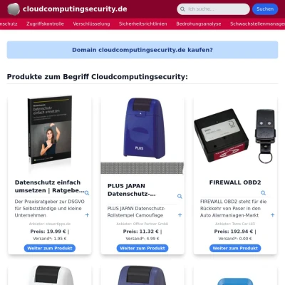 Screenshot cloudcomputingsecurity.de