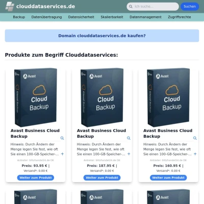 Screenshot clouddataservices.de