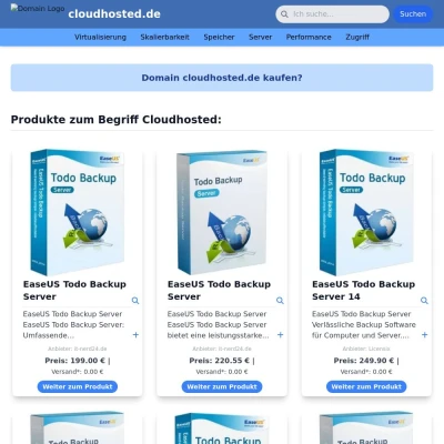 Screenshot cloudhosted.de