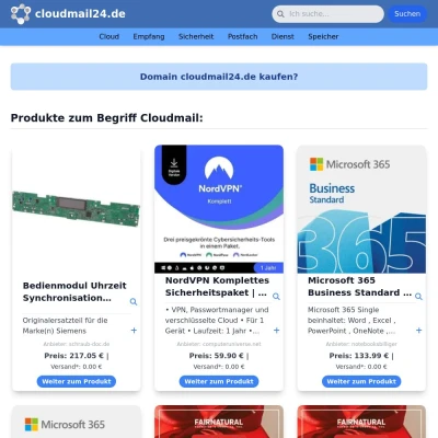 Screenshot cloudmail24.de