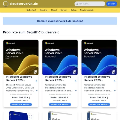 Screenshot cloudserver24.de